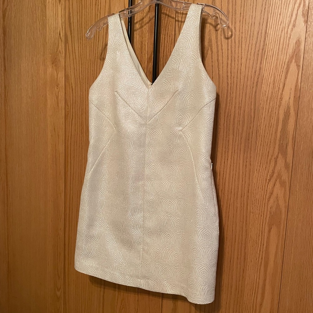 Ladakh- White shimmery mini dress- fits true to size.